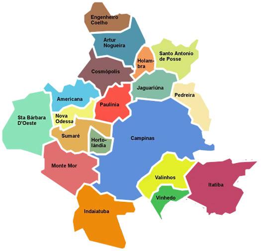 Mapa de Cobertura Dedetização Hortolandia